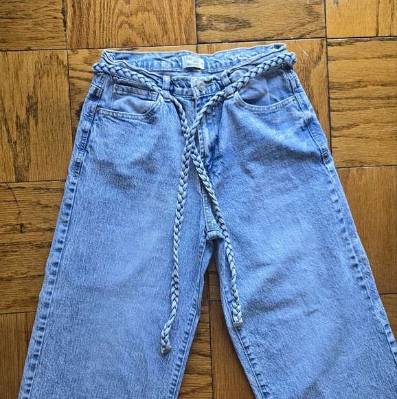 Kensie "The Carla" High-Rise Wide Leg Jeans w/ Removable Braided Belt | Size 2/2 - Picture 5 of 16